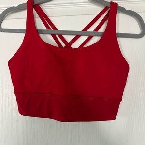 Lululemon Red Strappy Sports Bra for Medium Impact
